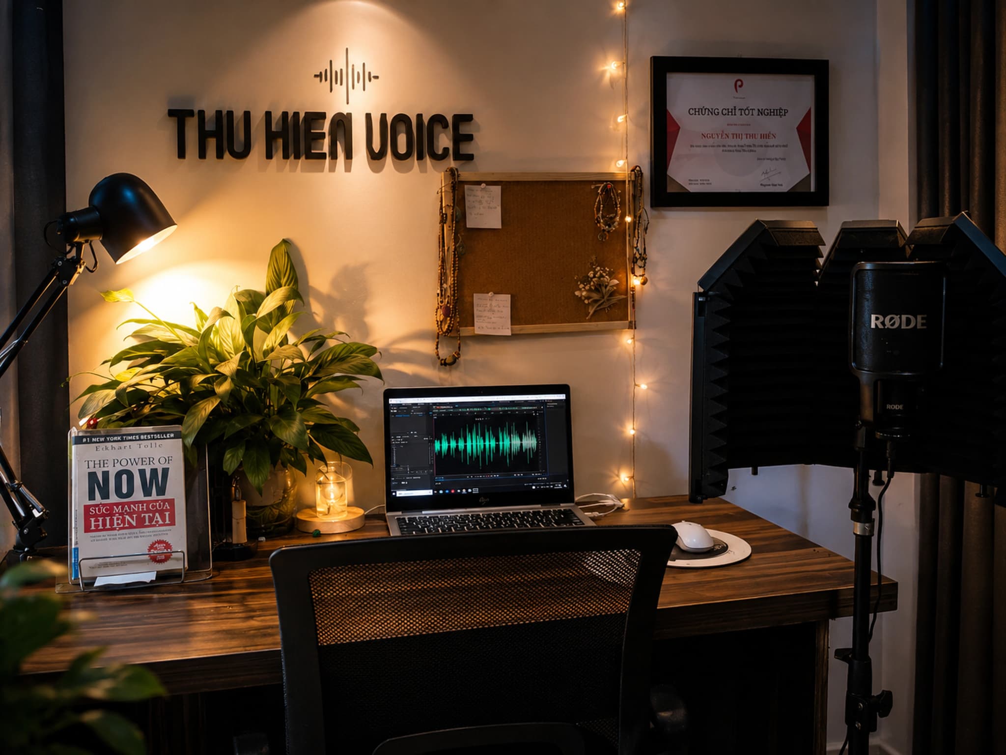 Không gian phòng thu âm tiêu âm chuyên nghiệp tại TH Voice Studio